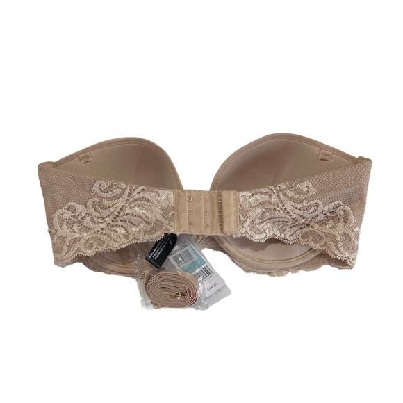 Natori Feathers Convertible Bra Size 32C Style 731023 Color Cafe No Slip Lace - Picture 3 of 8